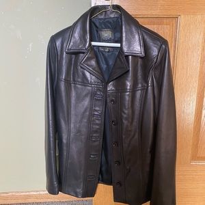 Dark Brown 100% leather jacket NWT